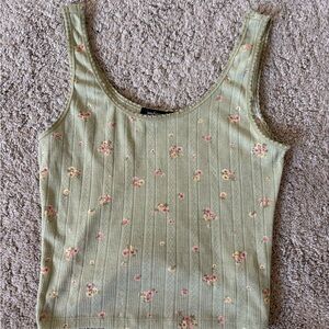 Ambiance Olive Floral Tank Top